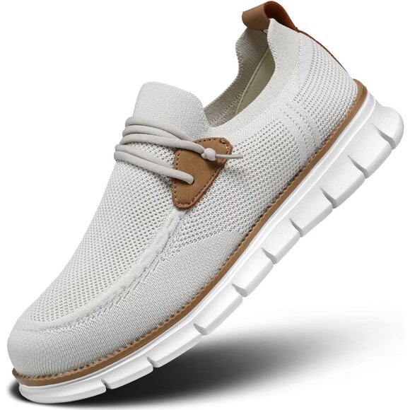 〽️Men's Beige Casual Slip On Loafers Business Dress Walking Shoes